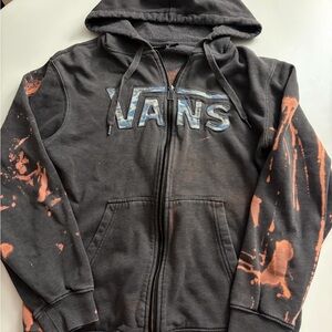 Vintage Vans Hoodie Orange Paint Splatter Size Small Men’s